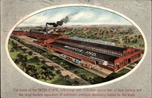 Muncie Indiana IN Inter-State Automobile Co Factory c1910 Vintage Postcard