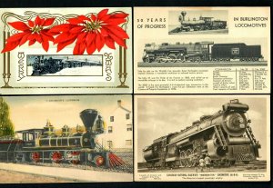 #647 Locomotives Snowing Embossed, Glenbrook, Burlington, Canadian ( 4-8-4 )