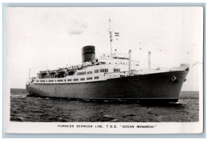 Hamilton RPPC Photo Postcard Furness Bermuda Line T.S.S. Ocean Monarch 1951