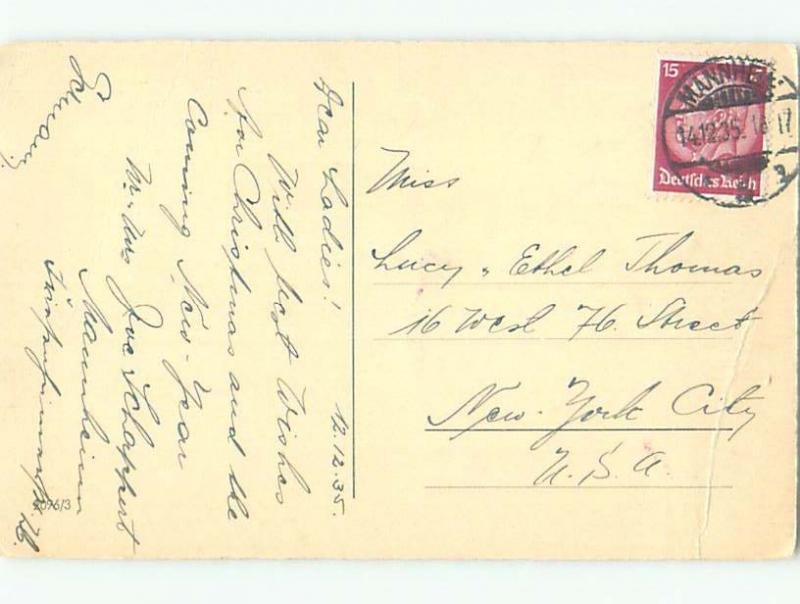 1935 christmas foreign BELLS HANGING ON GERMAN CHRISTMAS TREE k1621