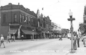 J69/ Mason City Iowa RPPC Postcard c40-50s Federal Ave Stores 215