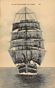 AN OLD WINDJAMMER FULL RIGGED PHOTO POSTCARD