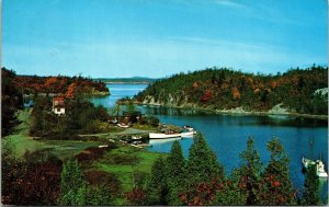 Harbor New Brunswick Canada Postcard PM Bath NB WOB Note VTG Plastichrome  