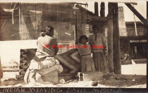 Native American Navajo Indians, RPPC, Woman Weaving Blanket, Datil New Mexico