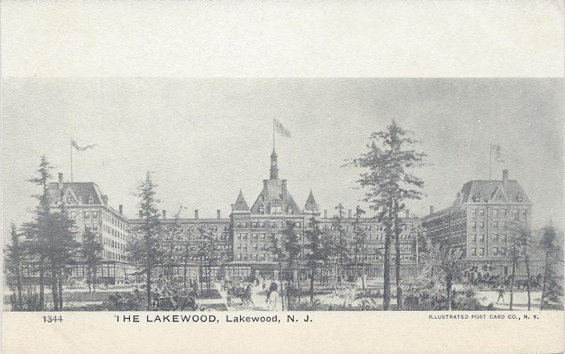 The Lakewood Hotel, Lakewood, New Jersey, Very Early Postcard, Unused