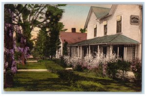 1934 Highland Lodge Southern Pines North Carolina NC Handcolored Postcard