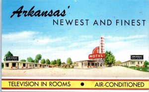1940s Rhodes Motel North Little Rock AR Postcard