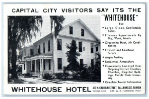 1951 White House Hotel Restaurant Hostoric Home Tallahassee Florida FL Postcard