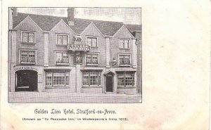 Postcard Golden Lion Hotel Stratford on Avon UK