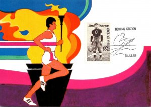 Stamps On Postcards '84 Los Angeles Olympics Torch Bearer