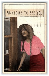 1913 Postcard Anxious To See You Vintage Standard View Card 