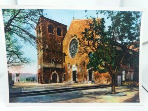 Vintage Vividly Coloured Postcard Trieste Italy San Giusto Cattedrale Cathedral