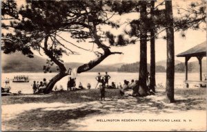 Swimming, Wellington Reservation, Newfound Lake NH c1937 Vintage Postcard V66