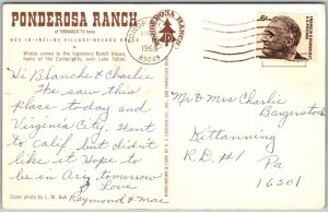 Ponderosa Ranch, Home of the Cartwrights, Bonanza TV Series, Nevada - Postcard 
