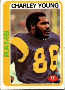 1978 Topps Football Card Charley Young Los Angeles Rams sk7379