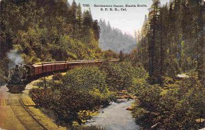 SP Railroad Train Sacramento Canyon Shasta Route California 1910s postcard