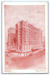 1948 Hotel Gary Building Street View Cars Gary Indiana IN Vintage Postcard