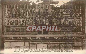 Postcard Old Chapel N D la Houssaye (Environs de Pontivy) Granite altarpiece ...