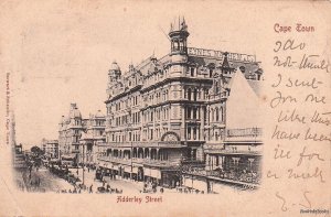 Postcard Adderley Street Cape Town South Africa + Stamp