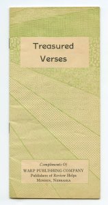 Treasured Verses Warp Publishing Company Minden Nebraska Vintage Booklet 