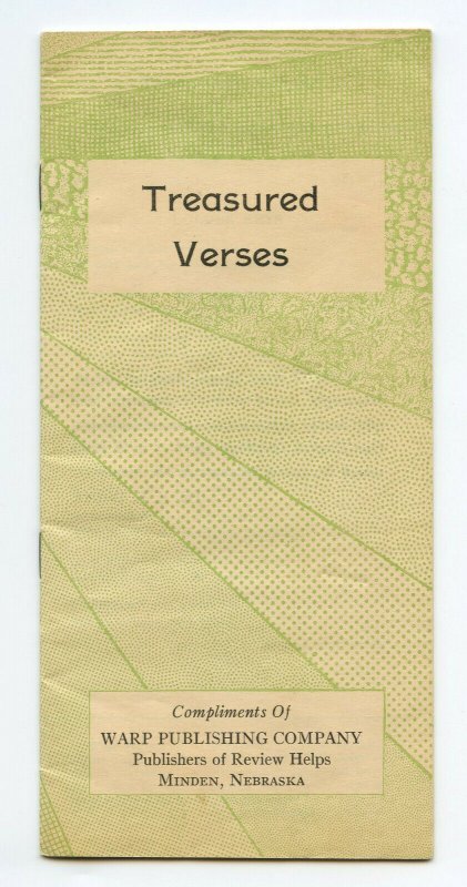 Treasured Verses Warp Publishing Company Minden Nebraska Vintage Booklet 