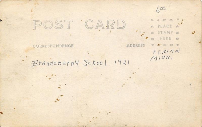 Adrian? Michigan~Brandeberry? High School Class~Two Flappers Postcard RPPC 1921 