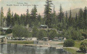 Postcard 1908 Oregon Pelican Bay hand colored health resort Portland 23-11795
