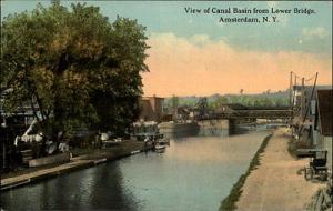 AMSTERDAM NY Canal Basin View from Lower Bridge PANORAMIC...