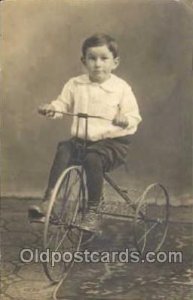 Chidren on Bicycles, tricycles Unused big crease right bottom corner, small c...