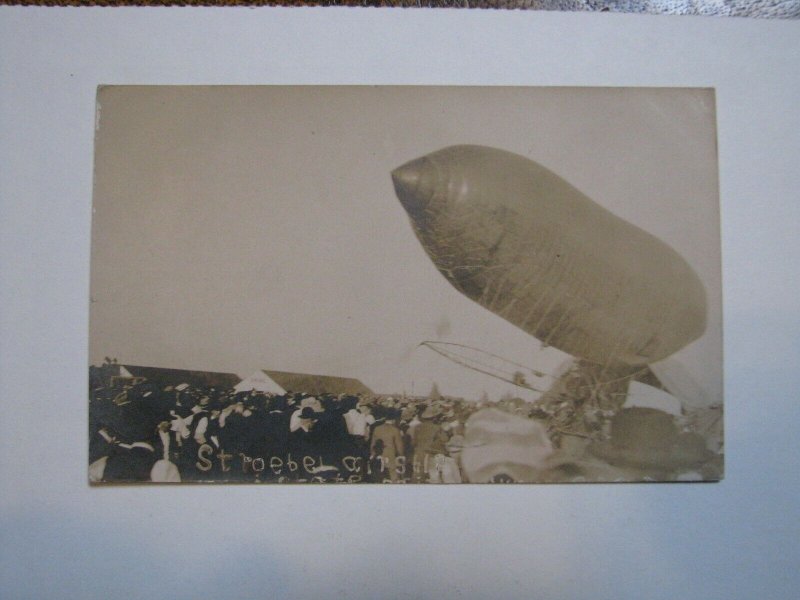 Postcard RPPC Charles Stroebel Airship State Fair - Posted in South Dakota 1908