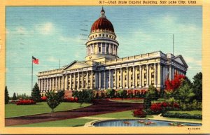 Utah Salt Lake City State Capitol Exterior 1950 Curteich
