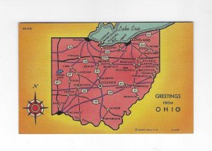 Vtg 40's Greetings from Ohio Minsky Bros. Curteich Postcard