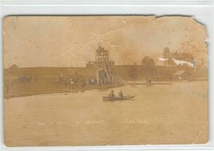 RPPC Shoot the Chute At University ENID, OK c1910s Vintage Photo Postcard