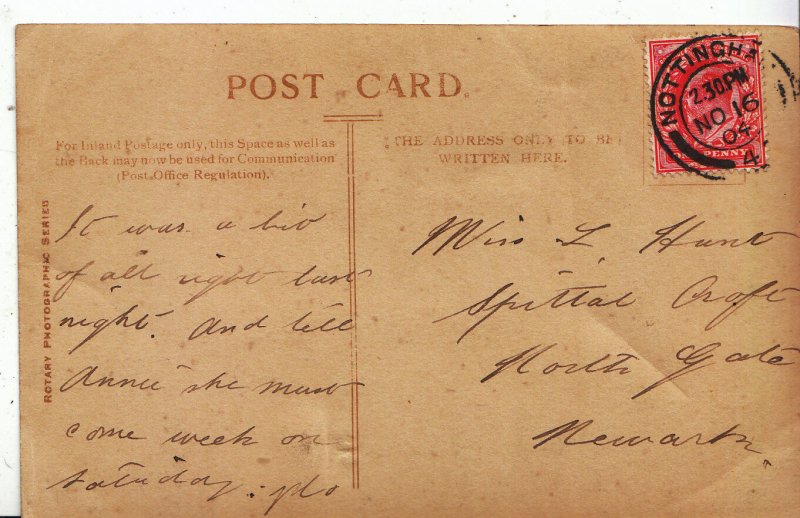 Genealogy Postcard - Ancestor History - Hunt - North Gate - Newark   U2315