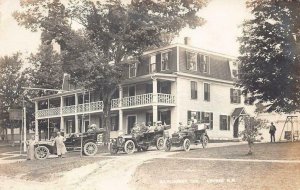 RPPC CARS MAPLEHURST INN ANTRIM NEW HAMPSHIRE REAL PHOTO POSTCARD (c. 1910)