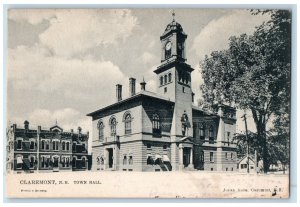 1905 Town Hall Claremont New Hampshire NH Springfield VT Tuck Art Postcard