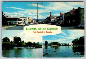 Kelowna, Okanagan Lake, British Columbia, Chrome Multiview Postcard, 4 Views