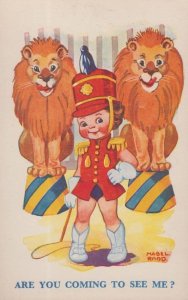 Lady Lion Tamer Are You Coming To The Circus Cute Old Postcard