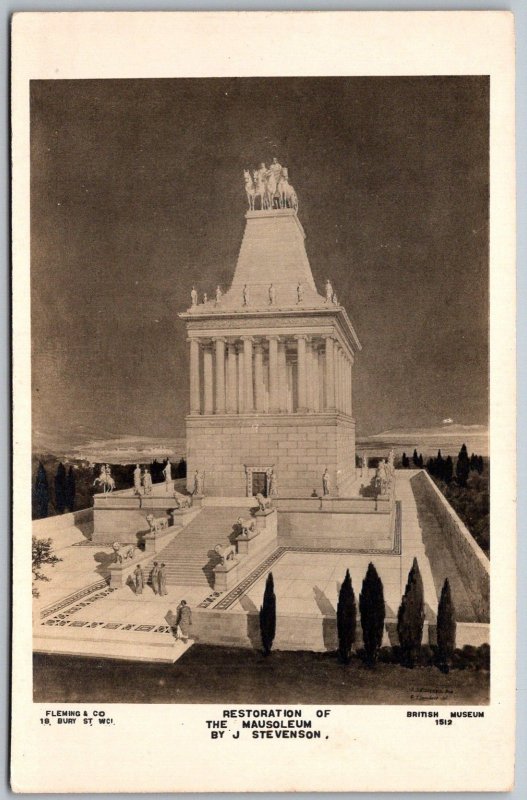 London England 1920s Photo Postcard Restoration of Mausoleum British Museum