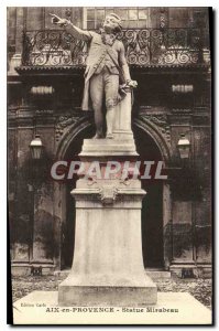 Old Postcard Aix en Provence Mirabeau Statue