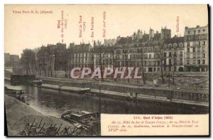Old Postcard Paris Quai d & # 39Anjou Hotel Du Duc De Lauzun