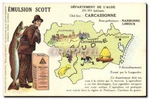 Postcard Old Emulsion Scott Poisson Department Aude Carcassonne Limoux Narbonne