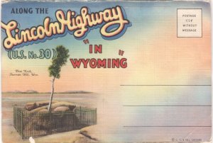 Along The Lincoln Highway In Wyoming, US No30, Vintage Folder Postcard, 21 Views