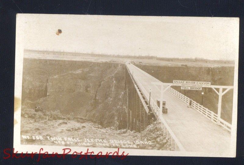 RPPC JEROME BRIDGE IDAHO TWIN FALLS SNAKE RIVER CANYON REAL PHOTO POSTCARD