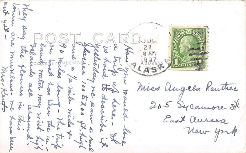 B92/ Skagway Alaska AK Real Photo RPPC Postcard 1937 Pullen House Canoe