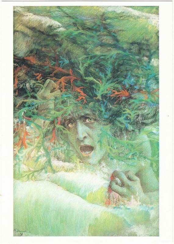 Medusa (Furious Wave) by Lucien Levy-Dhurmer Art Postcard