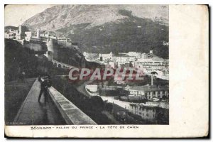Old Postcard Monaco Palace clamp dog head