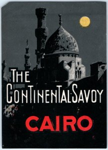 c1930s Cairo, Egypt Luggage Label The Continental Savoy Hotel Decal 2C