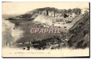 Old Postcard Le Portel The Beach and Cliffs