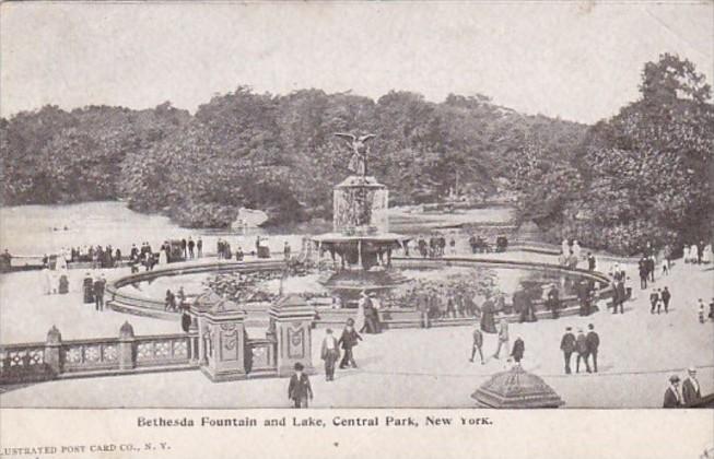 New York City Central Park Bethesda Fountain and Lake